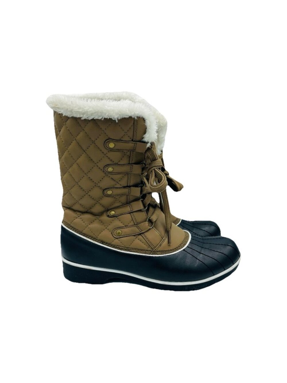 Vittorio D'firenze Shoes Womens Size 7 Brown Winter Duck Boots Warm Snow Comfort